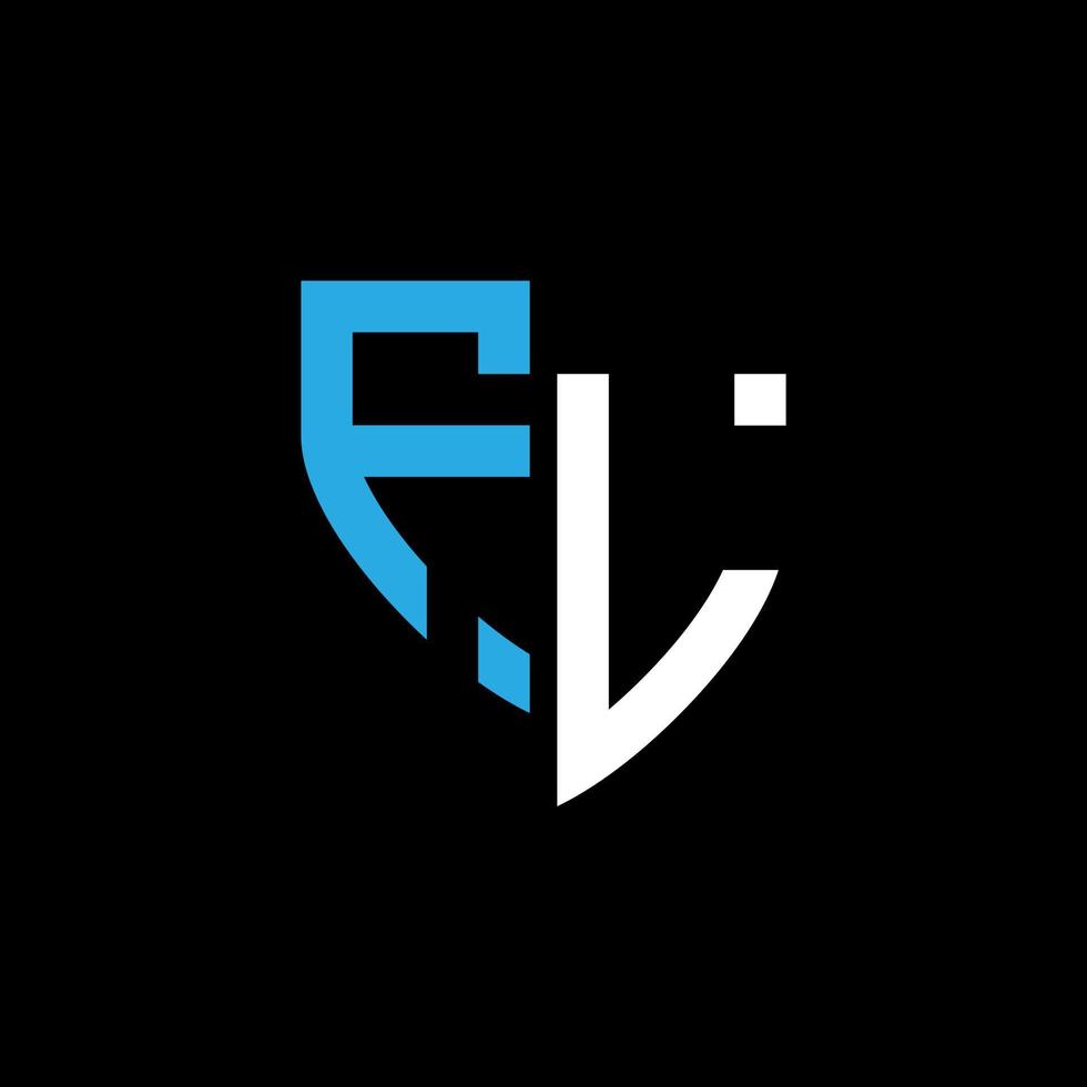 FL abstract monogram logo design on black background. FL creative initials letter logo concept.FL abstract monogram logo design on black background. FL creative initials letter logo concept. vector