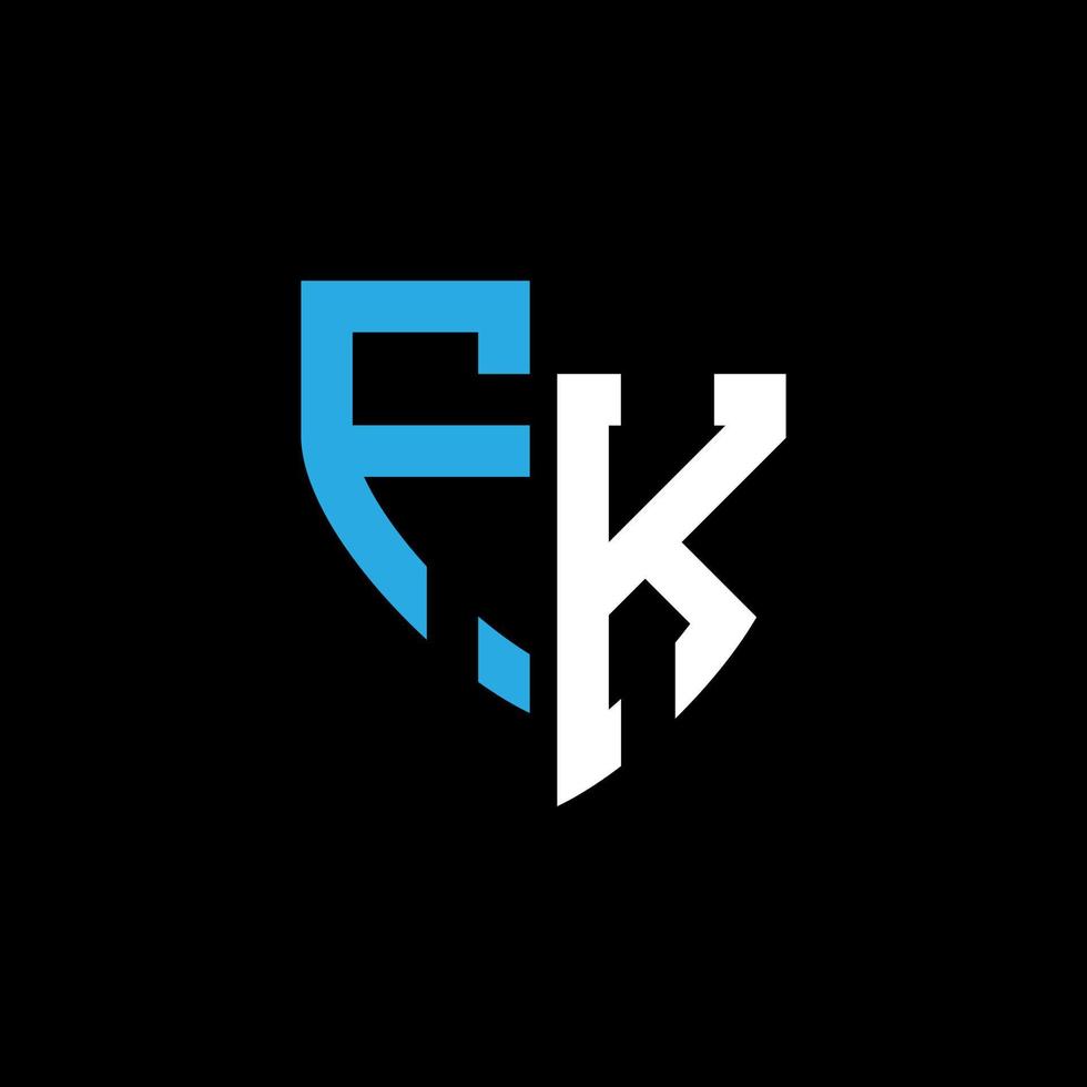 FK abstract monogram logo design on black background. FK creative initials letter logo concept. vector