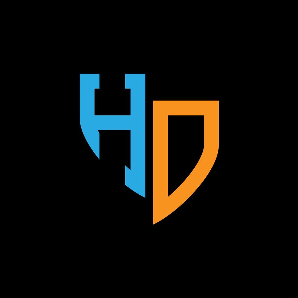 HO abstract monogram logo design on black background. HO creative initials letter logo concept. vector