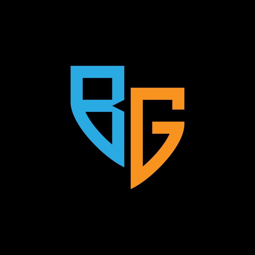 BG abstract monogram logo design on black background. BG creative initials letter logo concept. vector