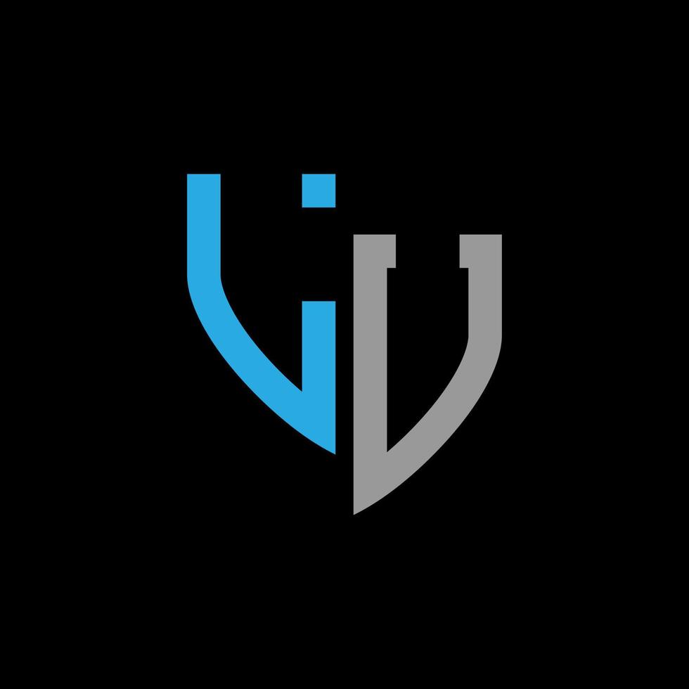 LU abstract monogram logo design on black background. LU creative initials letter logo concept. vector