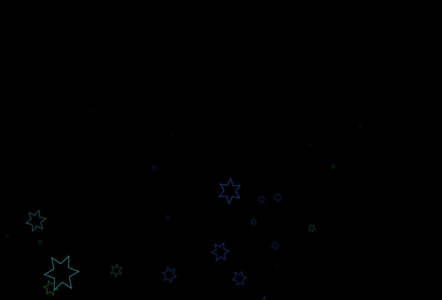 Dark Blue, Green vector cover with small and big stars.