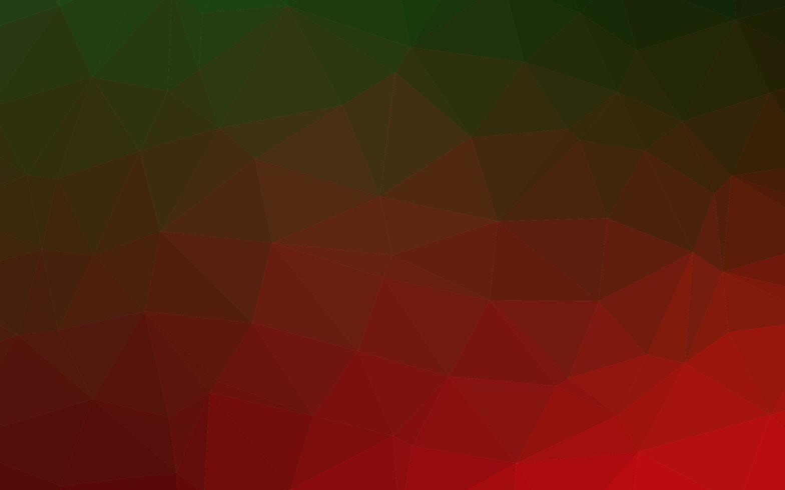 verde oscuro, textura de mosaico de triángulo vectorial rojo. vector