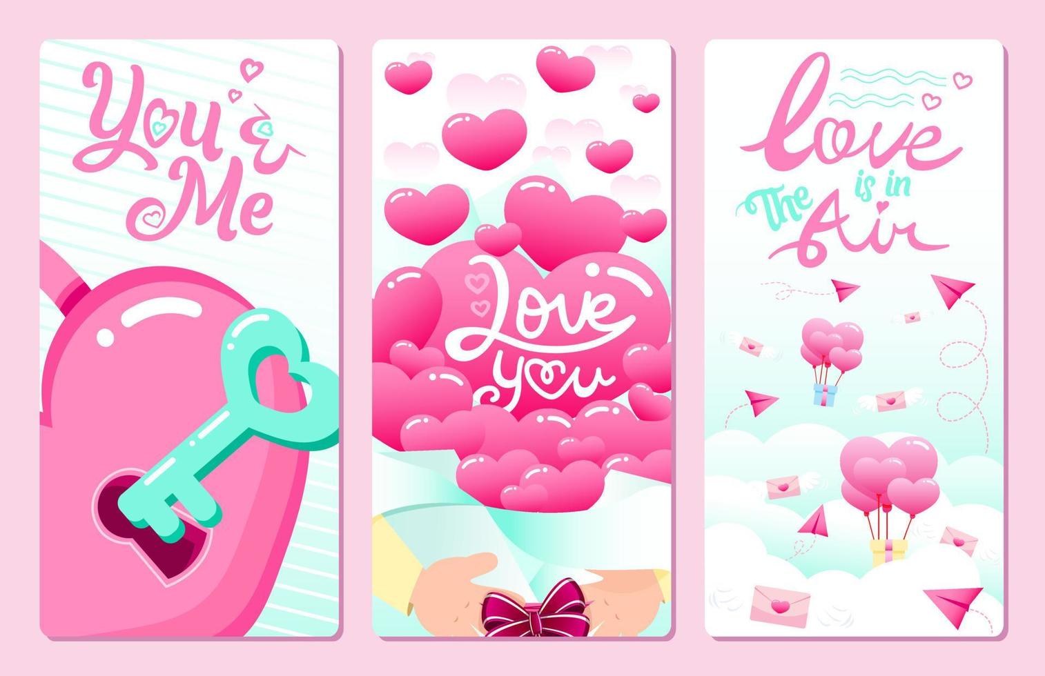romantic love valentines day label tag card vector