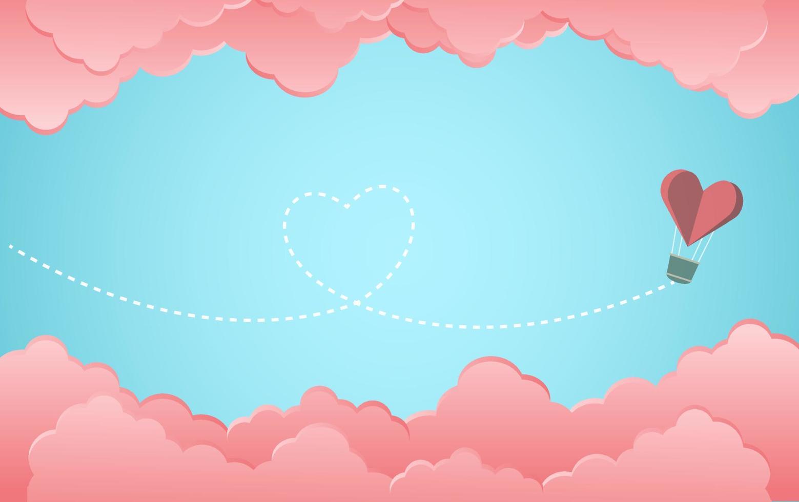 heart paper balloon vector