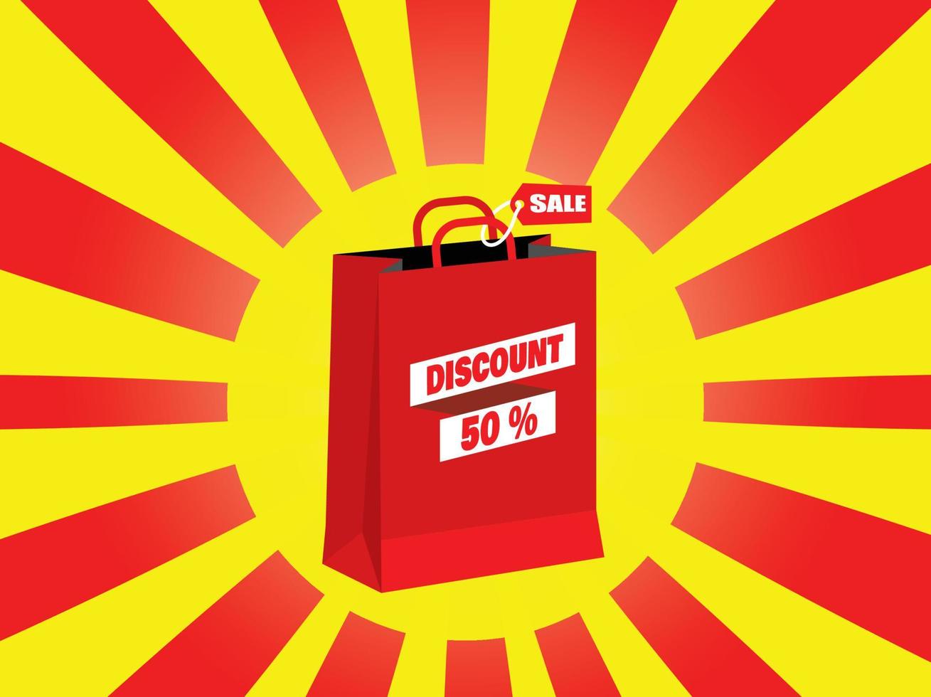 paper bag sale discount promotion vector