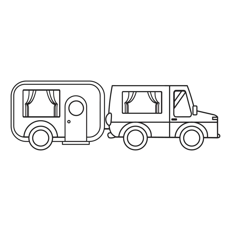 Van car for travel  Monoline Style vector