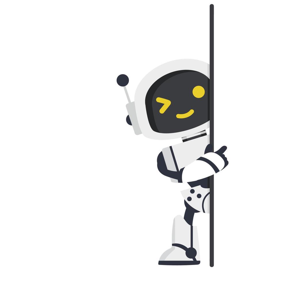 Cute Ai robot an empty white board vector
