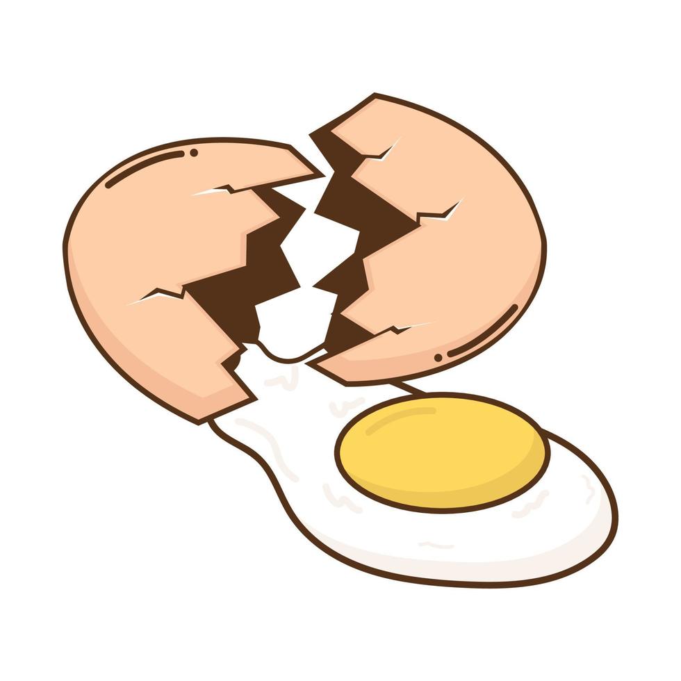 Broken egg shell with yolk vector