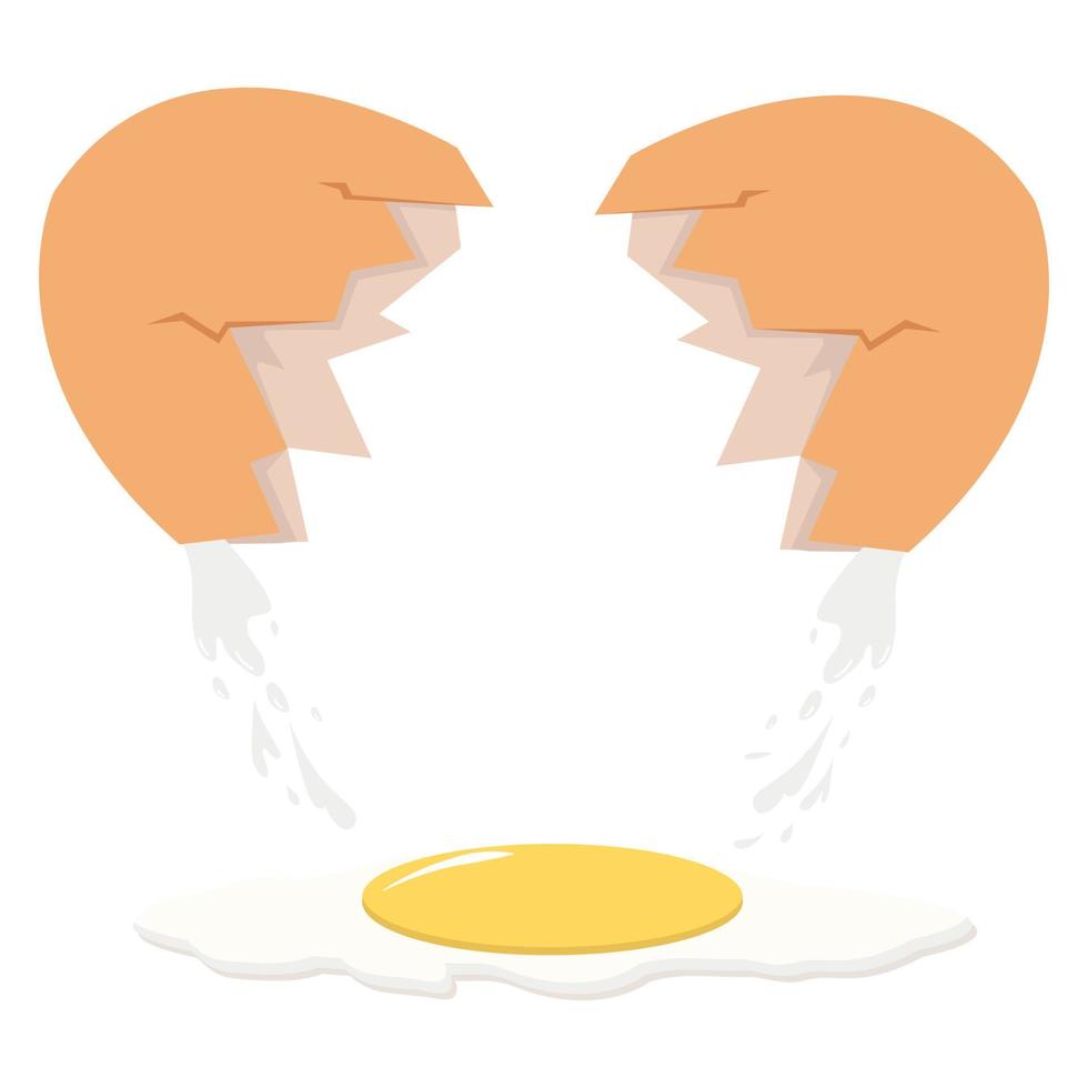 Broken egg shell vector  with yolk vector