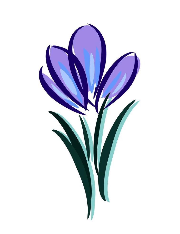 Crocus flower logo. Saffron icon. Blooming flora spring. Beautiful spring flower. vector