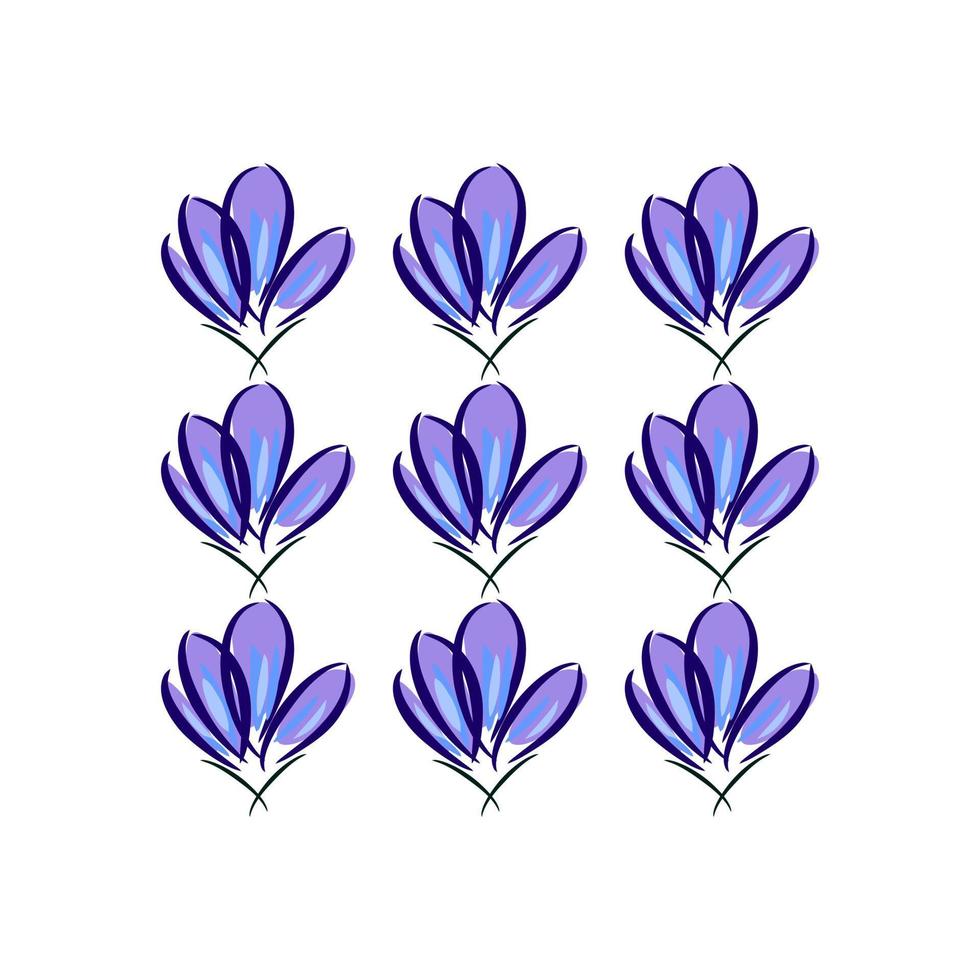 Crocus Flower Spring. Sharfran bloom the flora. Plant element. vector