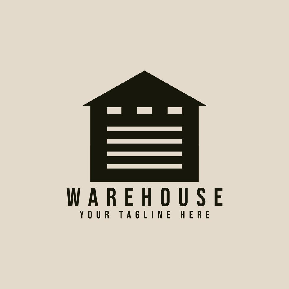 warehouse  with vintage style logo vector icon design. building business symbol template illustration