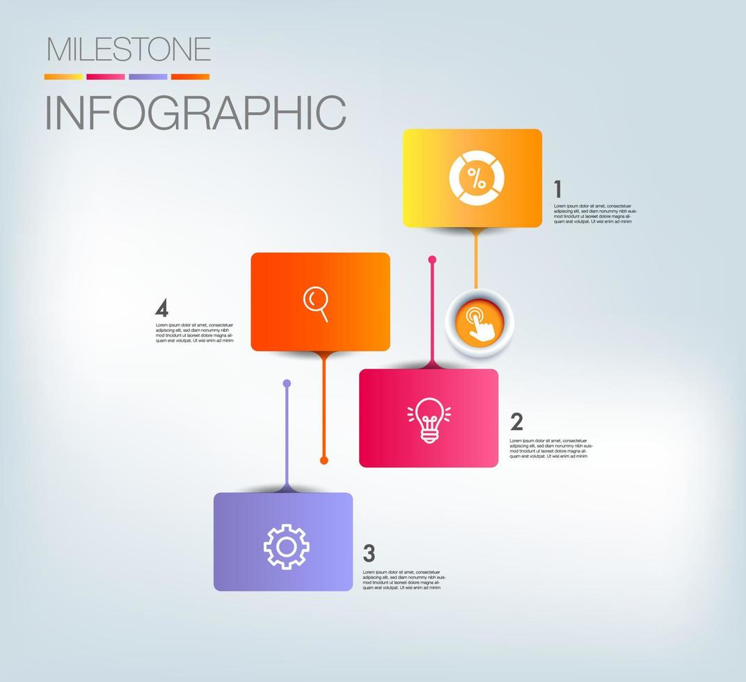 Infographic template for business 4 Steps processes  modern Timeline chart with table, and presentation business can be used for Business concept vector