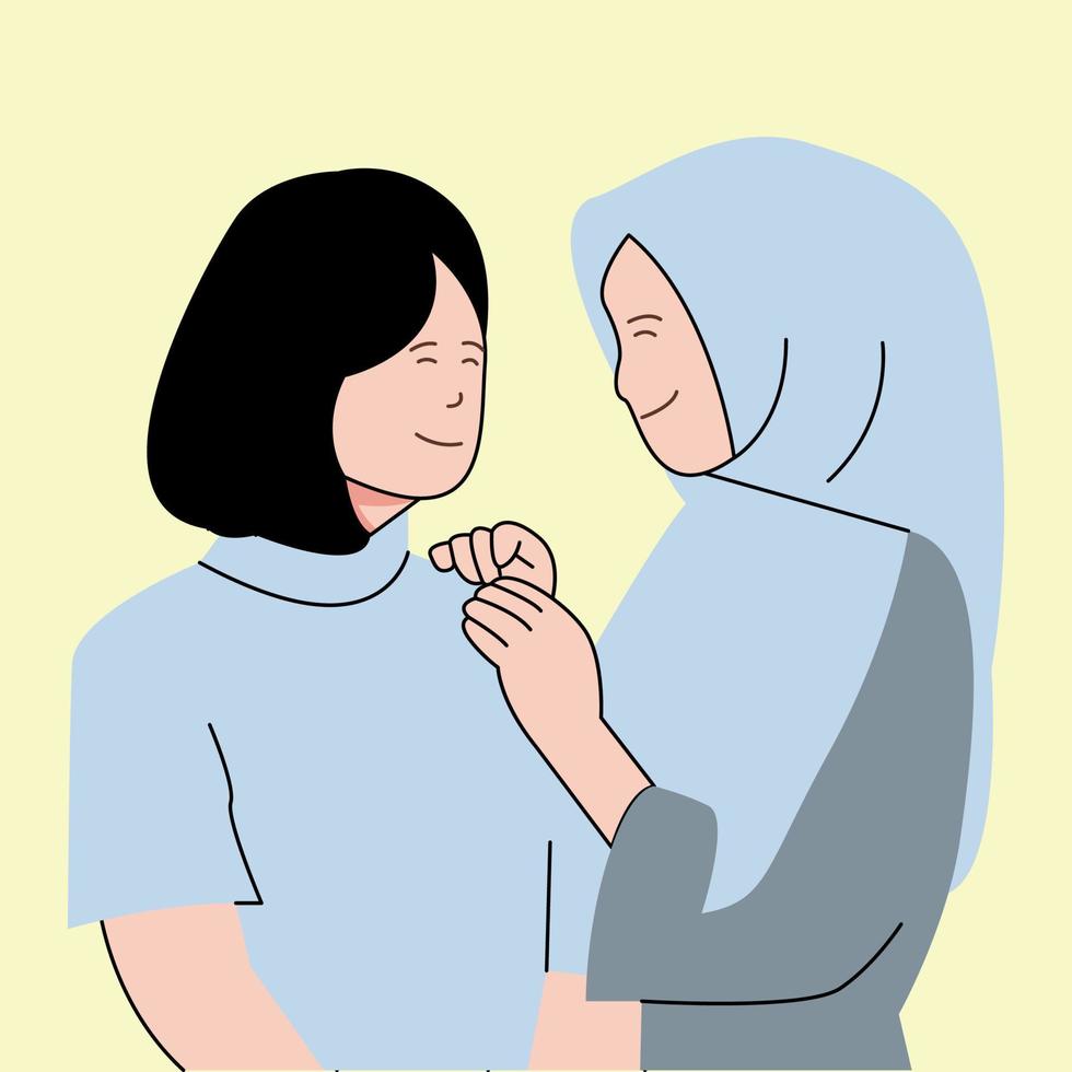 mom and daughter illustration vector