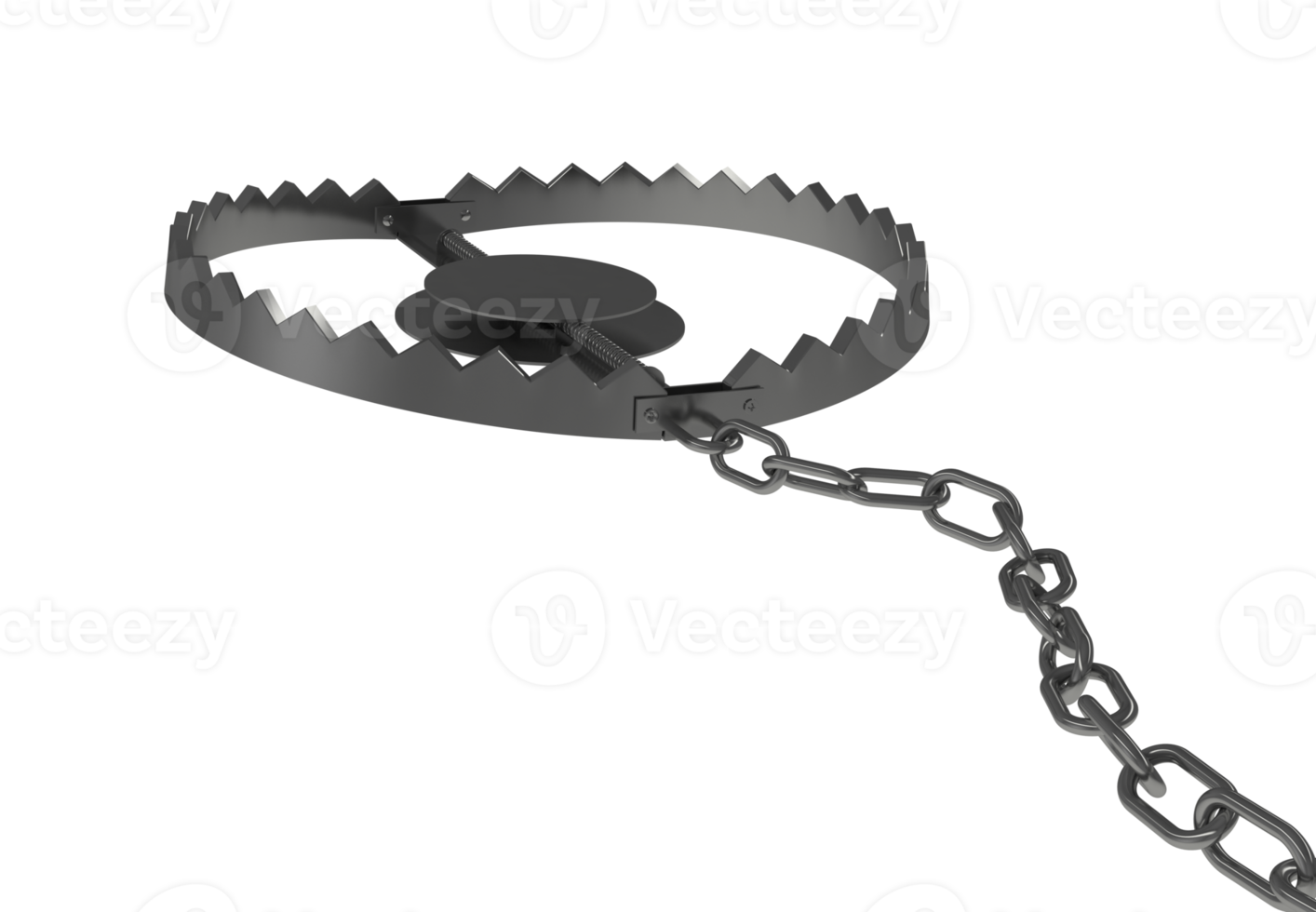hierro trampa. concepto de peligro y obstáculo. 3d representación png