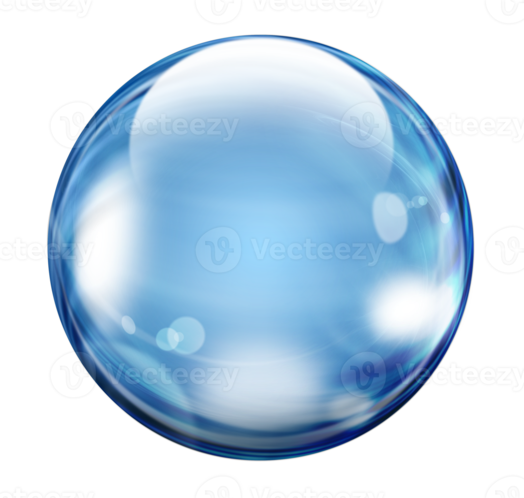 Isolated illustration of a round sphere of shiny glass png