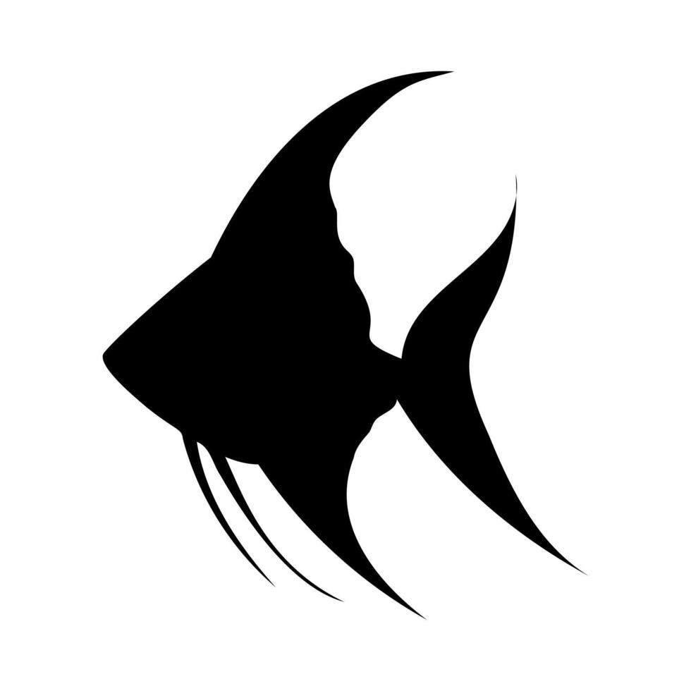 Silhouette of angelfish vector