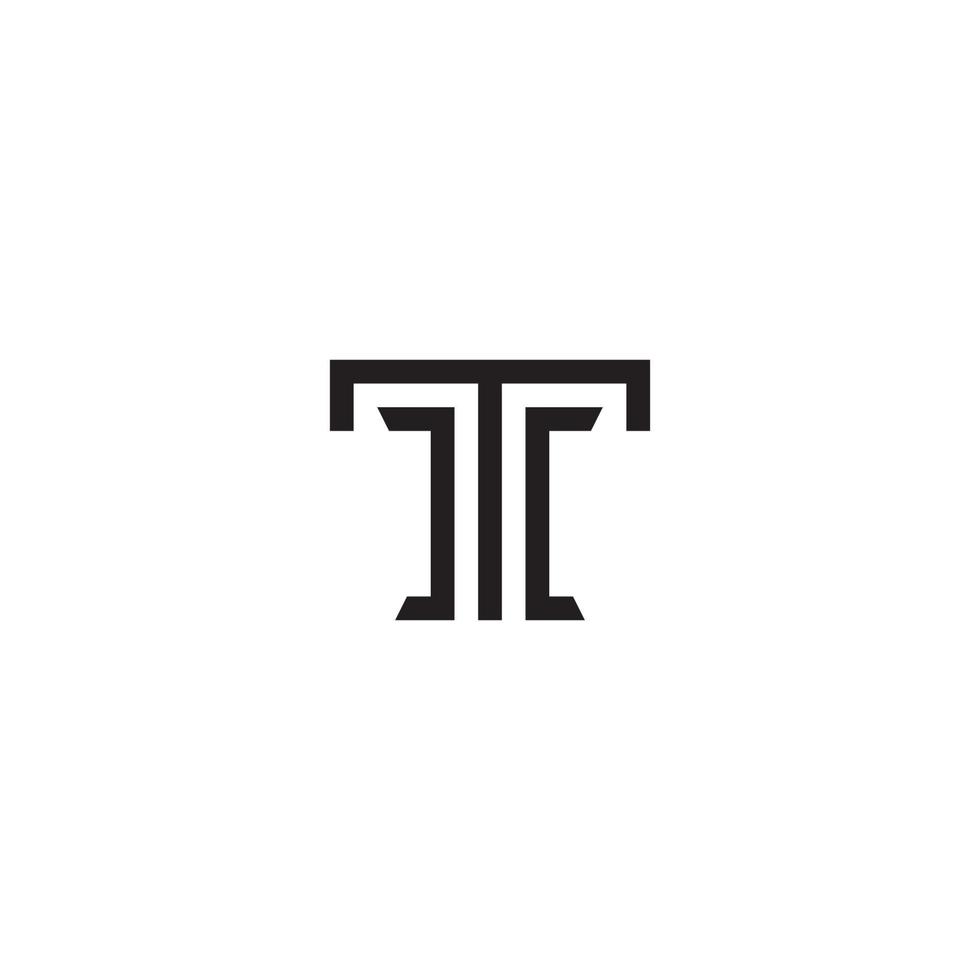 Column and Letter T logo or icon design vector