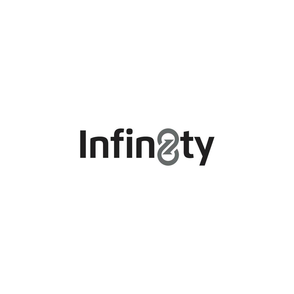 infinidad, número 8 y flechas logo o marca denominativa diseño vector