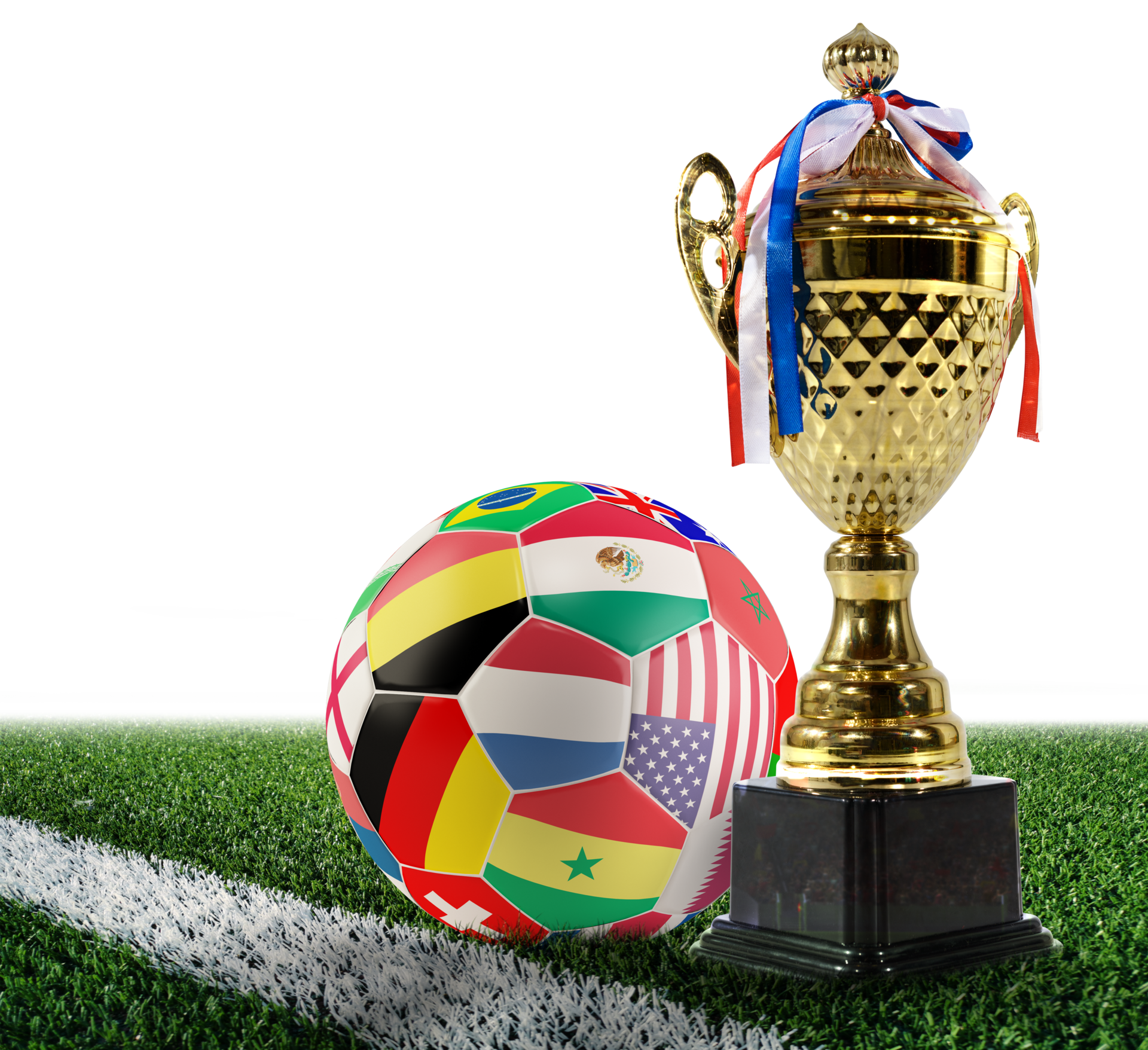 d'or Football trophée avec ballon de football avec à l'échelle mondiale  contries 21084909 PNG