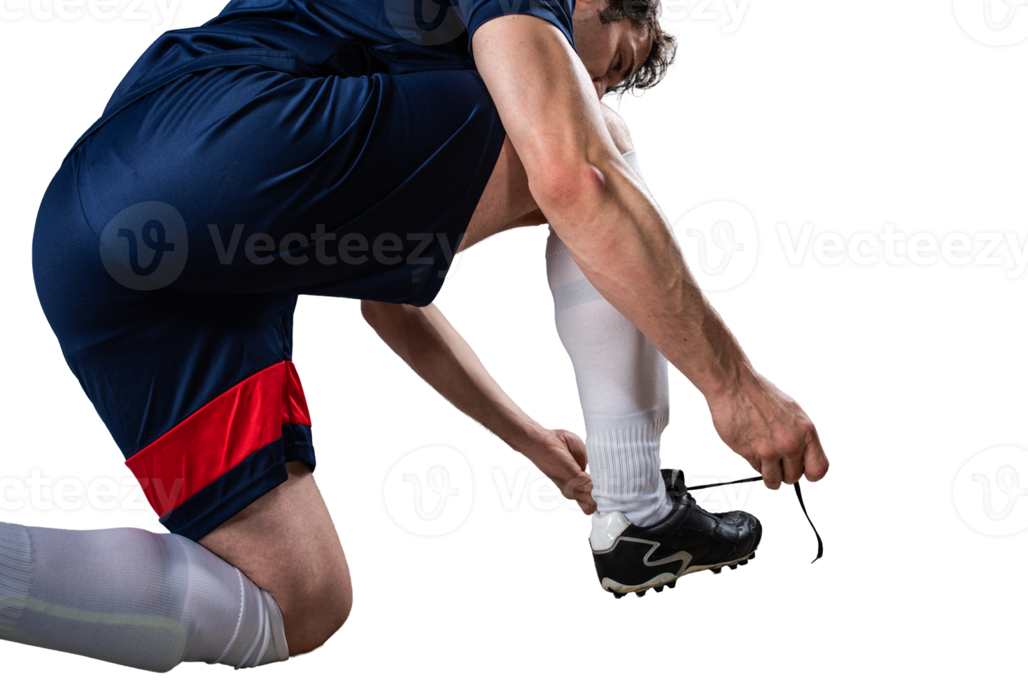 Soccer  player play with soccerball during a football match png