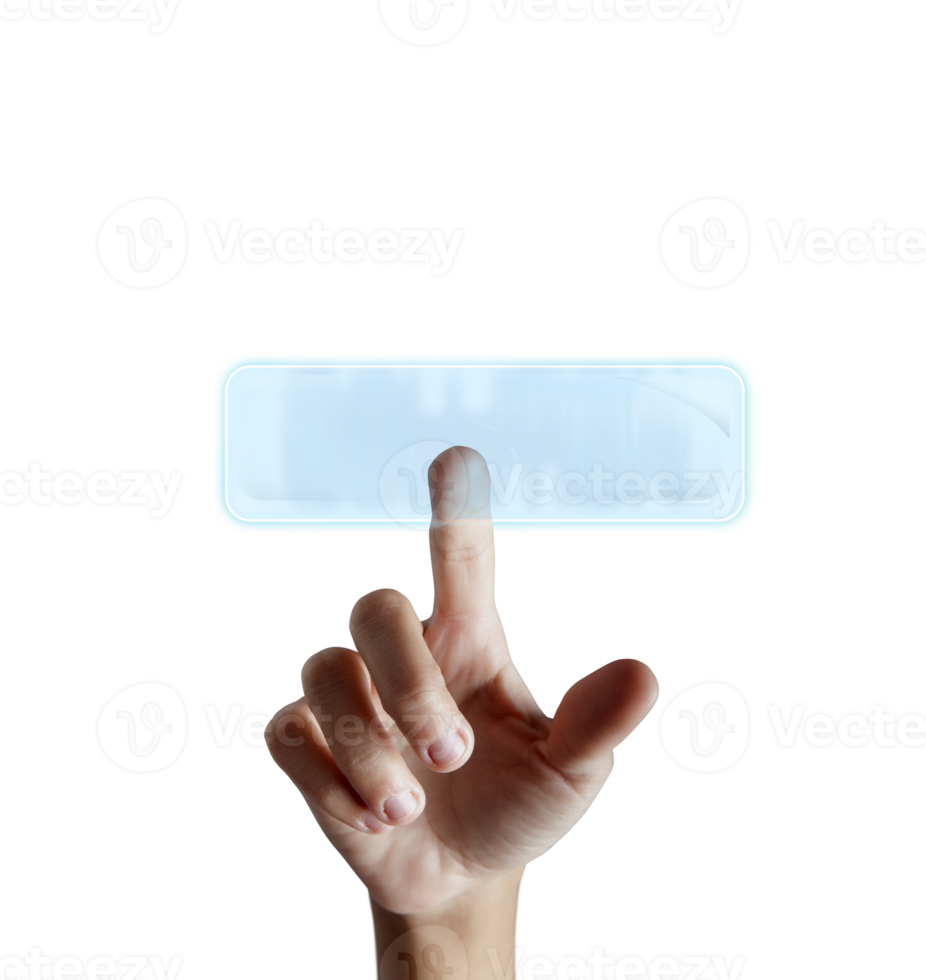 Finger touches the screen concept of finding solution png