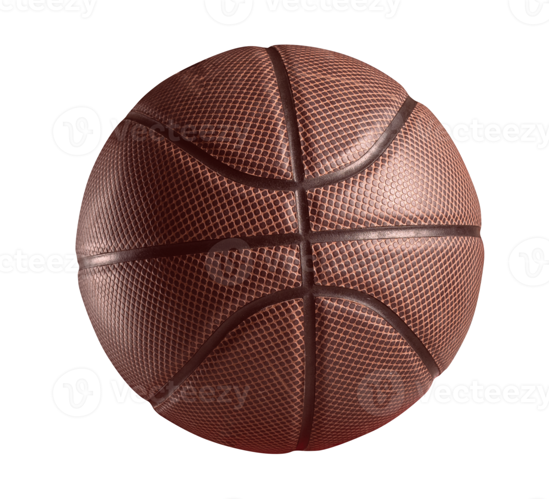 Isolated close-up of a brown ball of basketball sport png