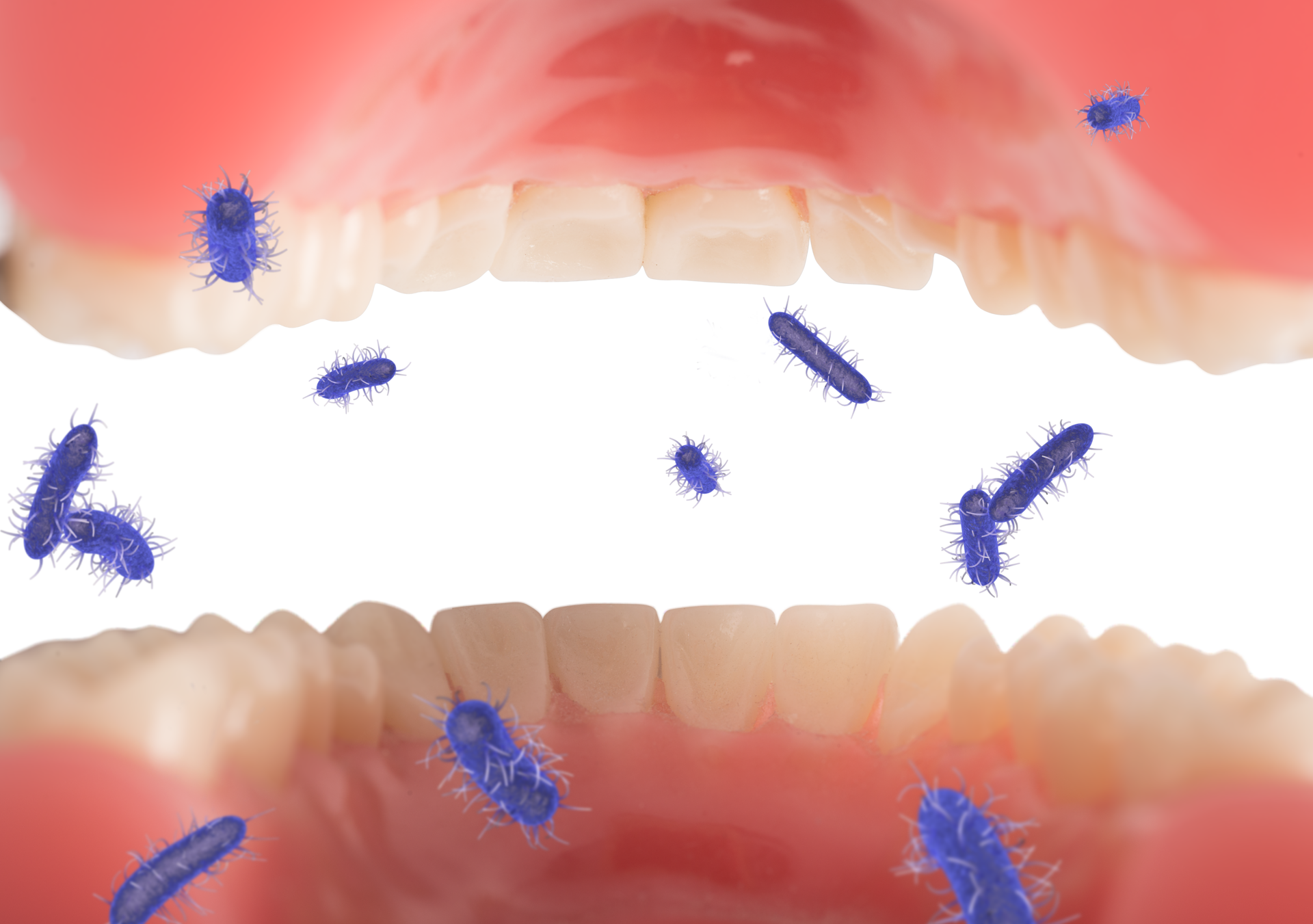 Opened mouth full of viruses and bacteria 21084963 PNG