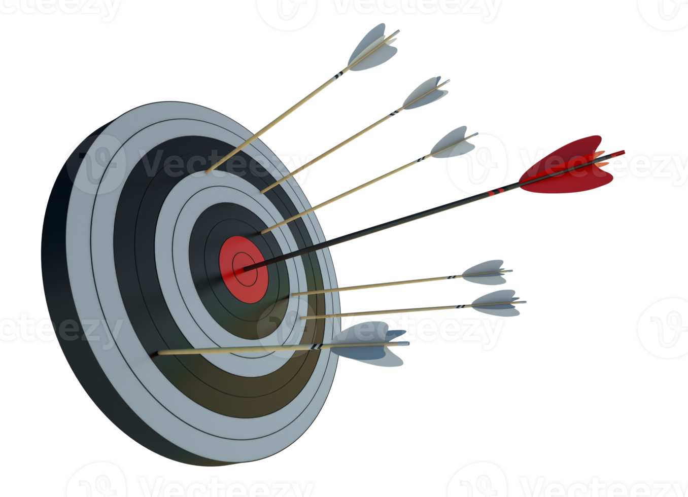 Ziel zu Schlag, Konzept von Ziel zum Geschäft Erfolg. 3d machen png