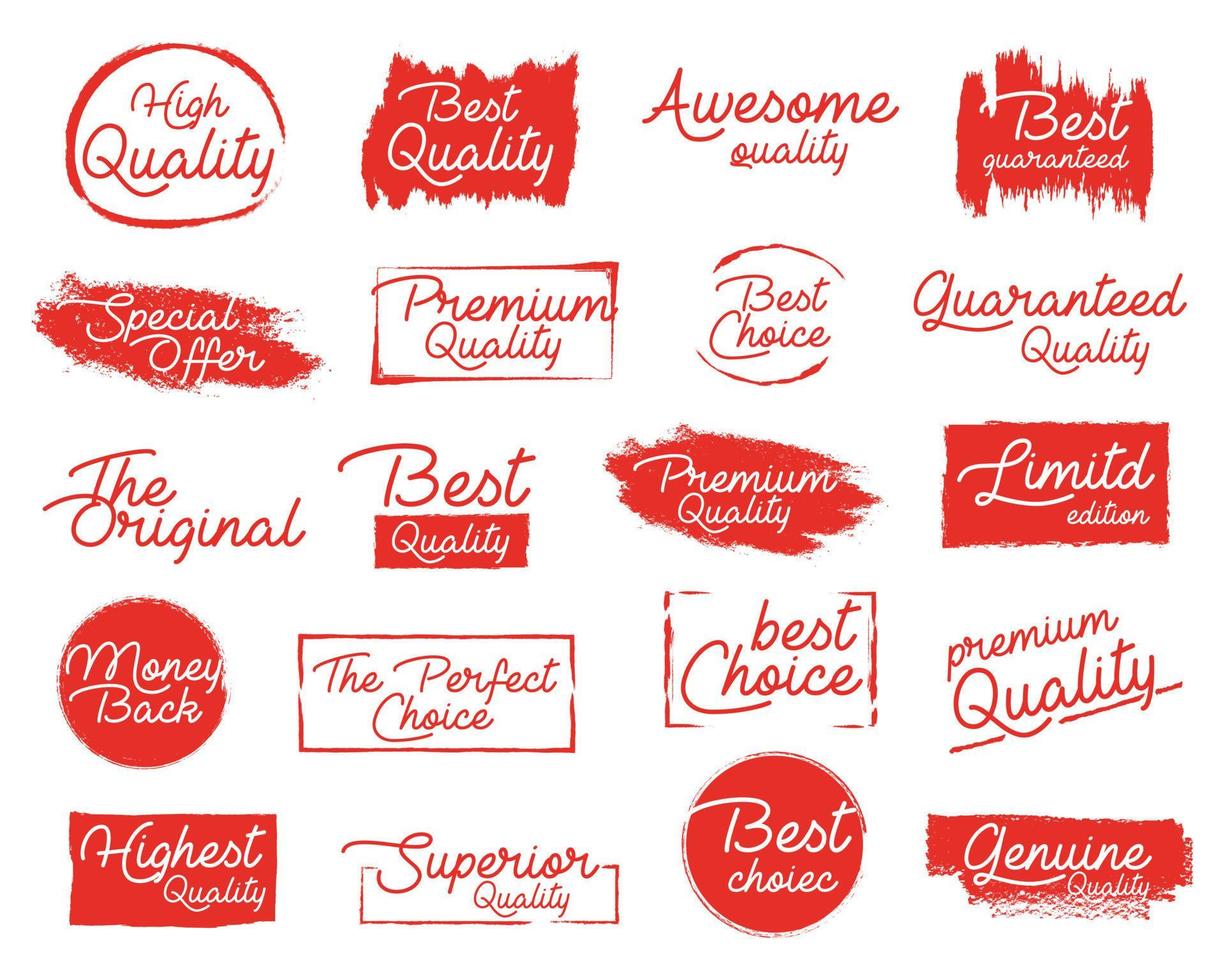Set of brush sale banners, labels, tags and stickers. vector