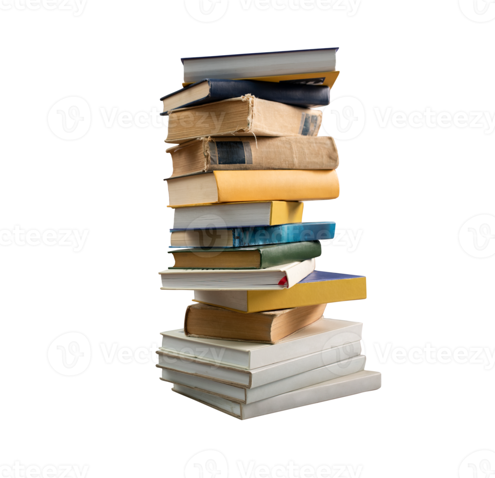 Pile of stacked books. concept of culture and knowledge png