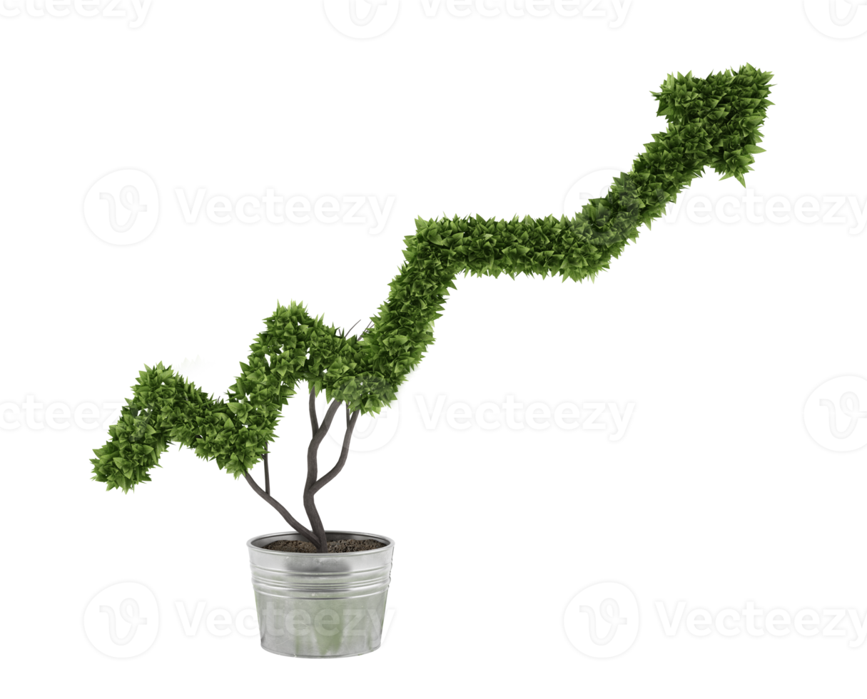 plante dans une pot Couper dans le forme de un La Flèche. concept de Succès et amélioration png