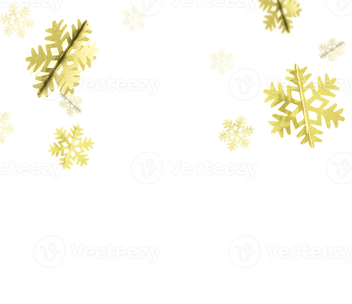 transparente png composição do dourado Natal flocos de neve