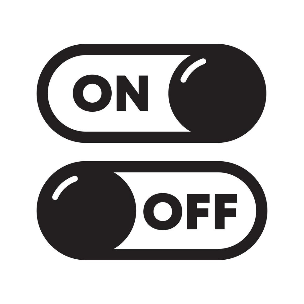 On and off switch buttons icon vector Illustration.