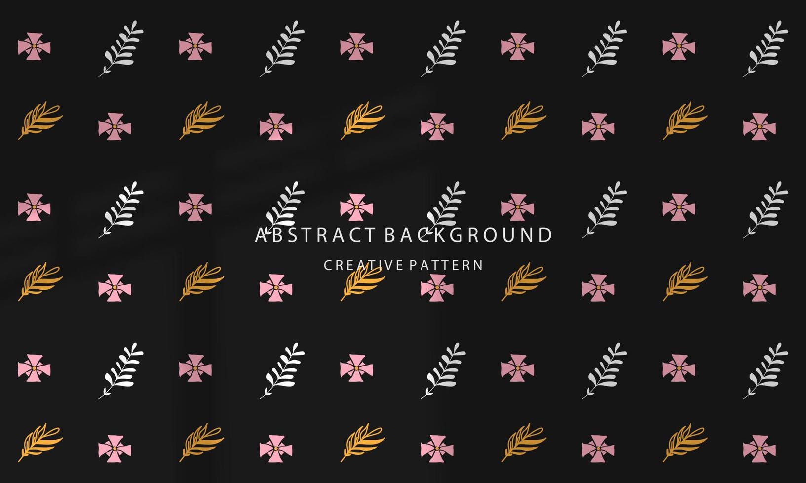 Cute Attractive Hand Drawn Flower Pattern Background Simple Elegant Dark Black Pastel EPS 10 vector