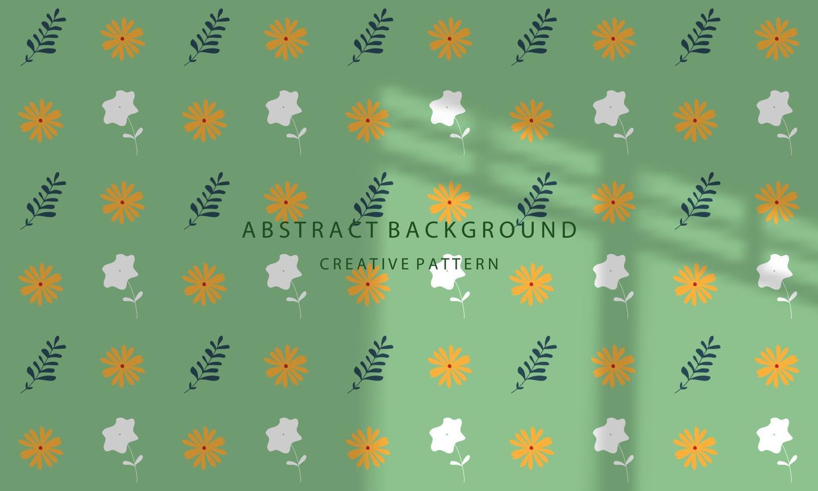 Cute Attractive Hand Drawn Flower Pattern Background Simple Elegant Pastel Green EPS 10 vector
