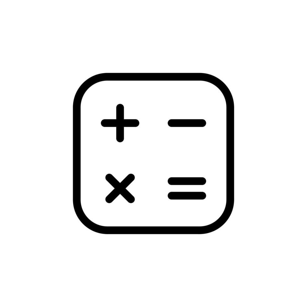 calculadora icono en línea estilo diseño aislado en blanco antecedentes. editable ataque. vector