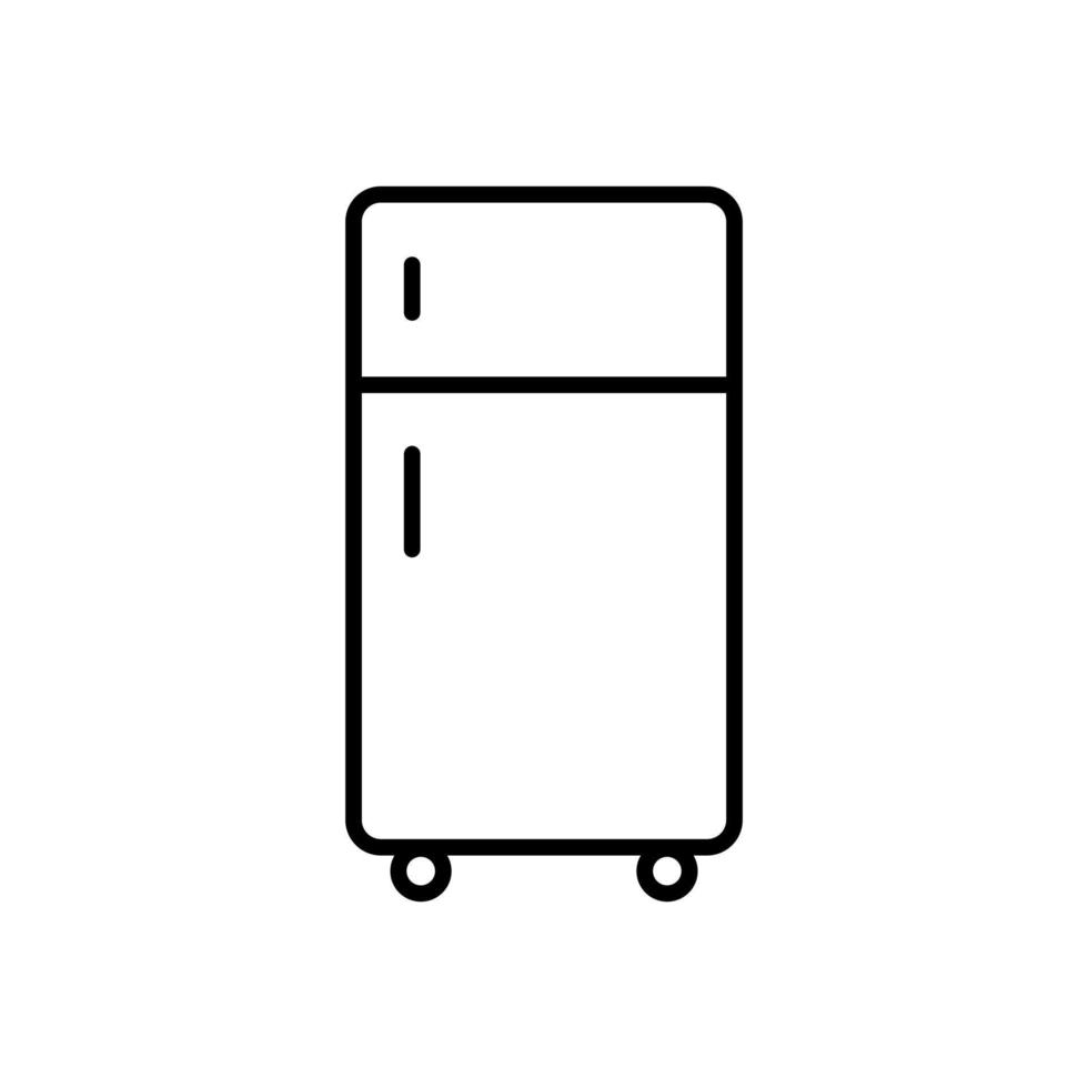 Refrigerator icon in line style design isolated on white background. Editable stroke. vector