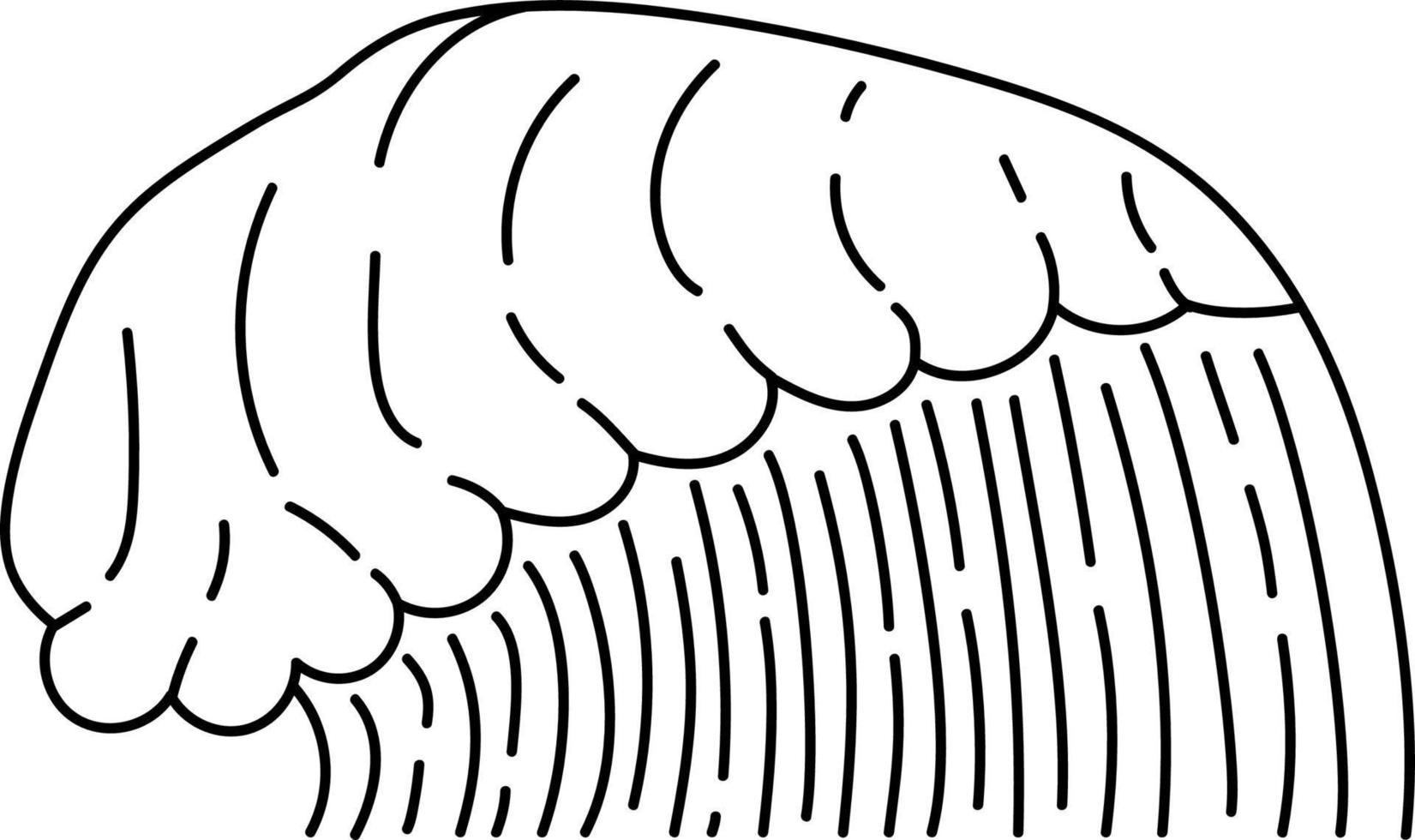 Ocean wave beach hand drawn on white background vector