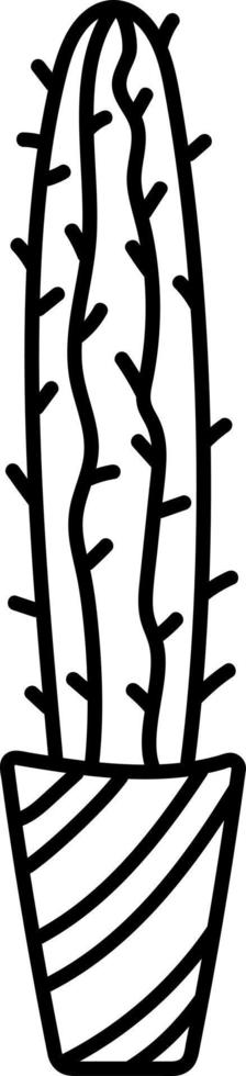 Vector doodles cactus, plant in a flower pot