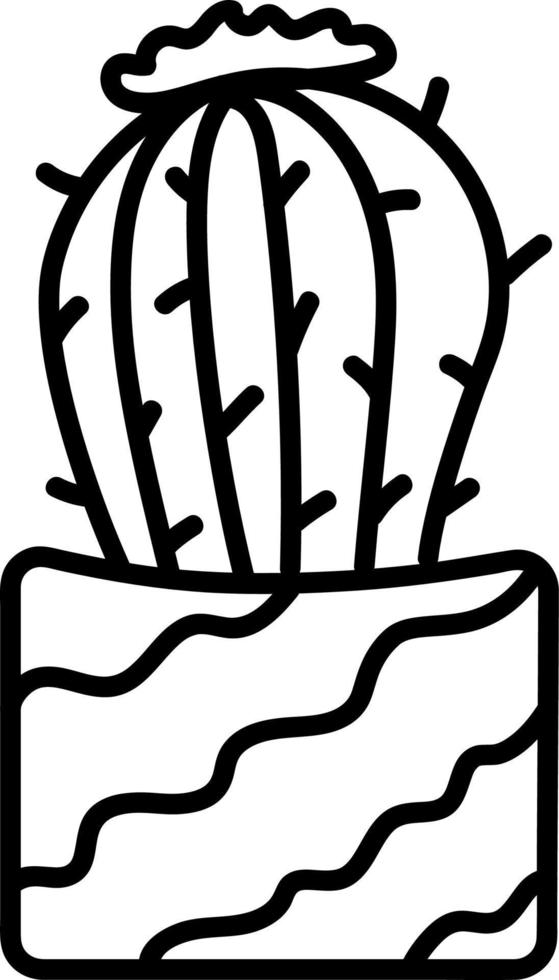 Vector doodles cactus, plant in a flower pot