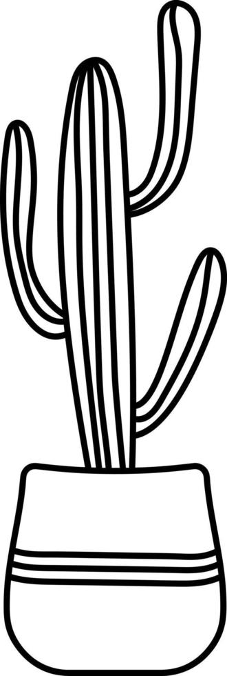 Vector doodles cactus, plant in a flower pot