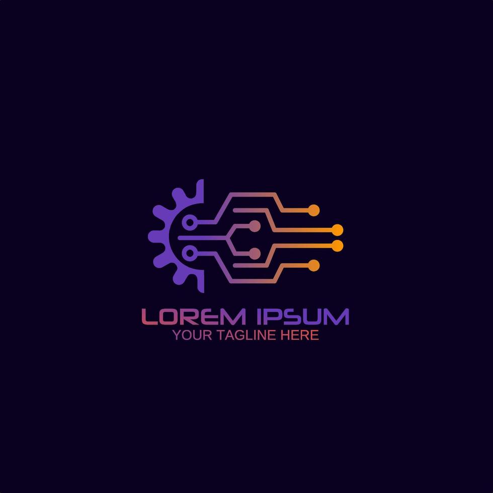 Technology Logo design template, Connecting logo symbol template. Vector logo in flat style.