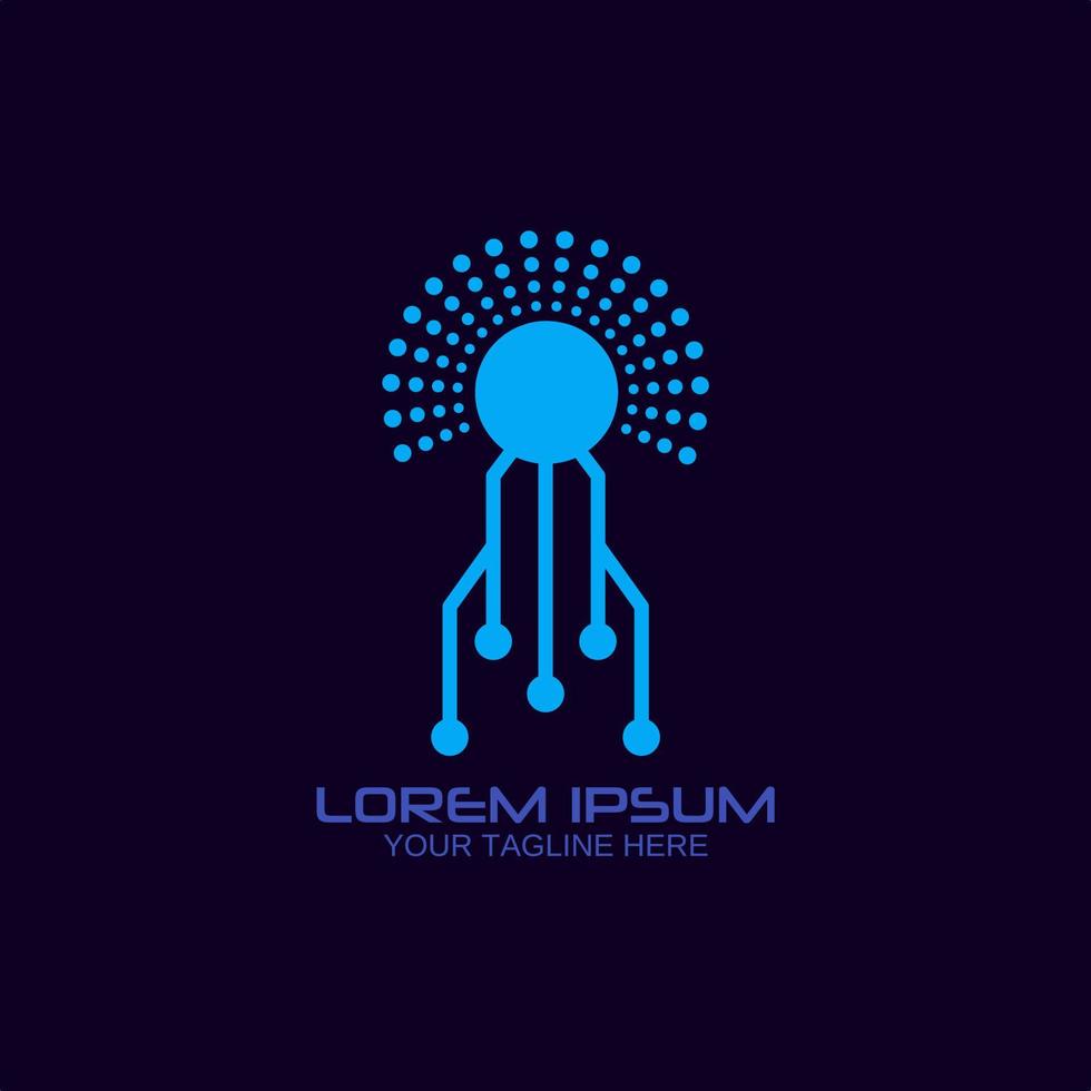 Technology Logo design template, Connecting logo symbol template. Vector logo in flat style.