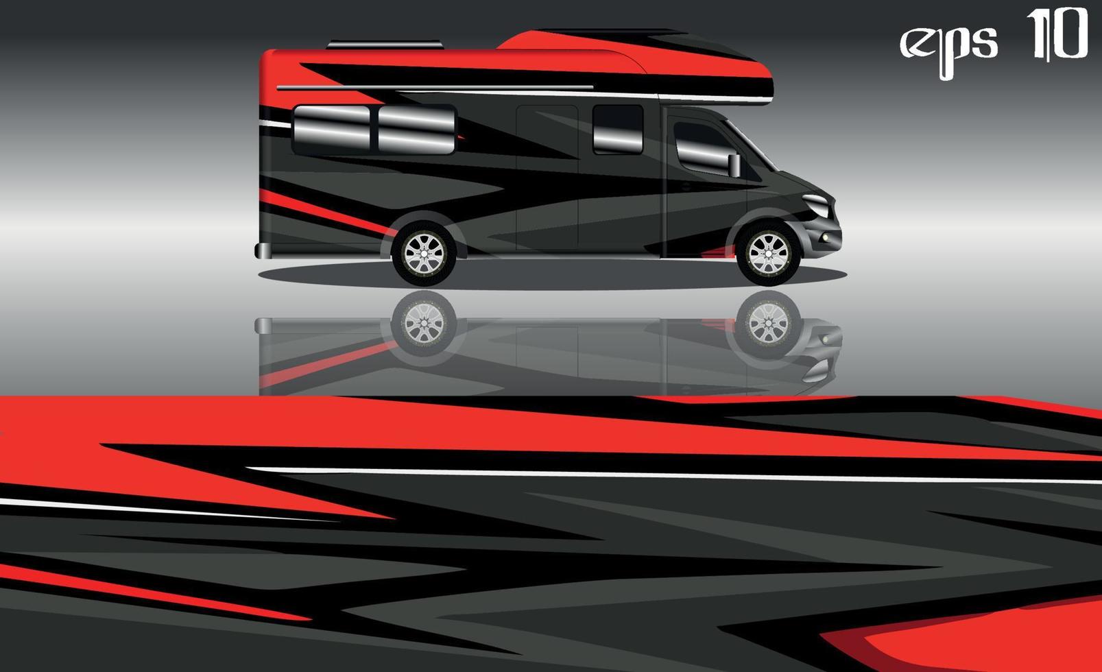 camper van car wrap design vector