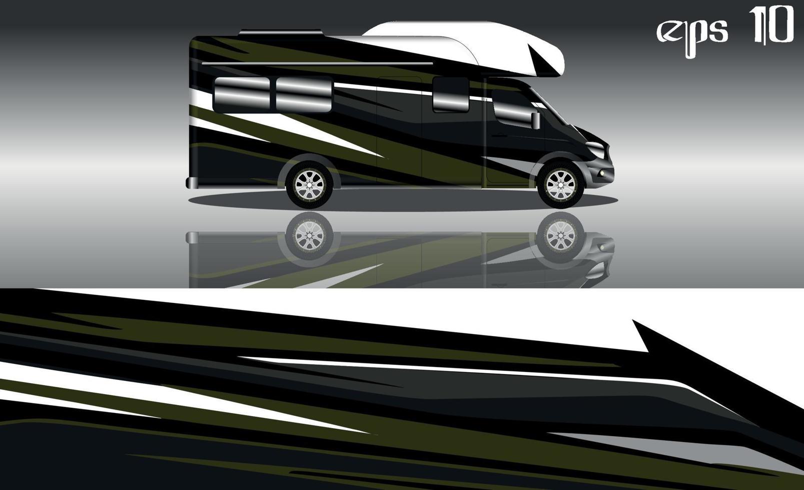 camper van car wrap design vector