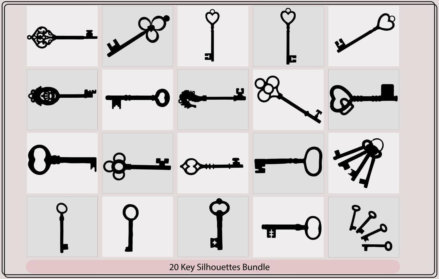 key set,key icon,Key symbol ,A black and white silhouette of a key,Key vector icon