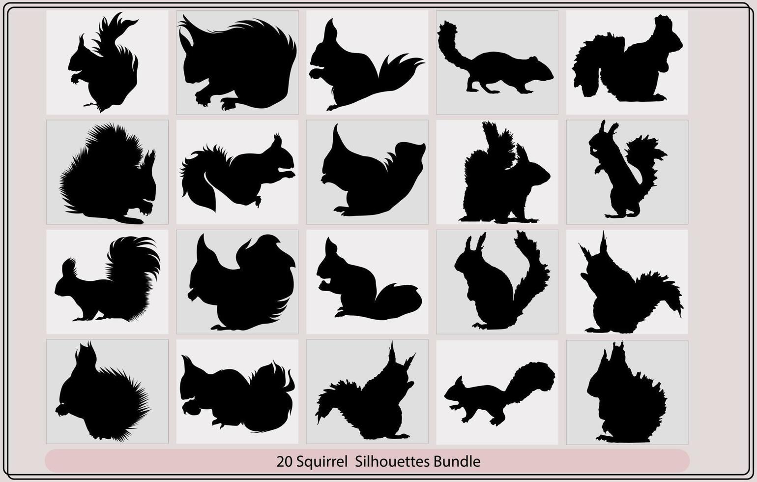 squirrels silhouette vector illustration