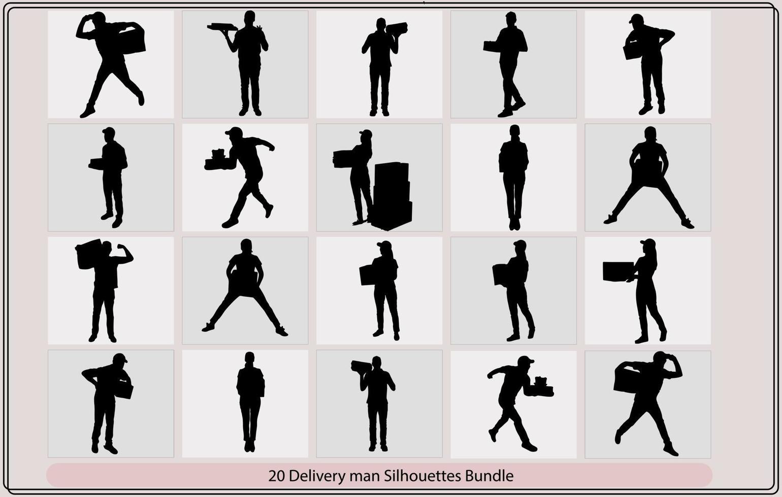 Delivery man silhouette vector,Delivery man silhouette,Courier Service Silhouettes and Delivery man,  Shipping fast delivery man, vector